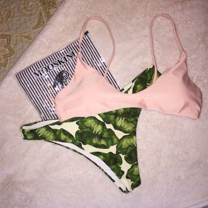 MOOSKINI light pink/printed leaf bikini